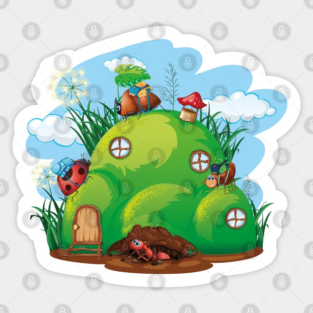 ants, insects, shelter Sticker by RedoneDesignART